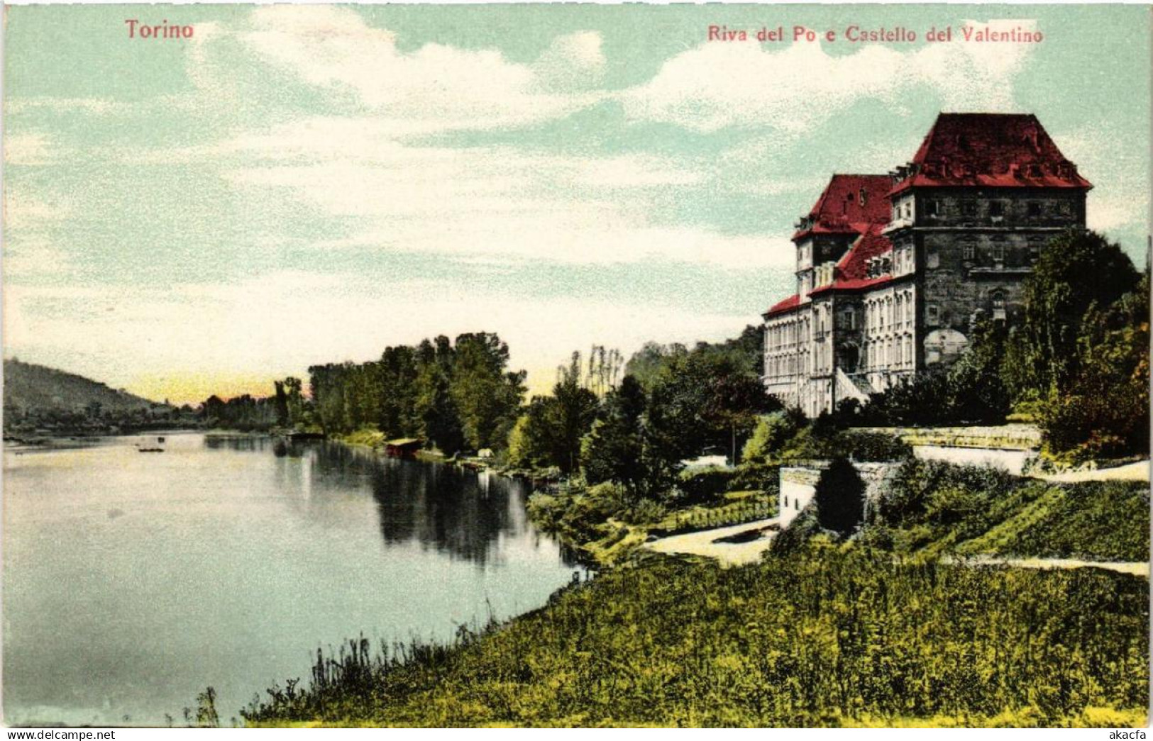 CPA TORINO Riva del Po e Castello del Valentino ITALY (540703)