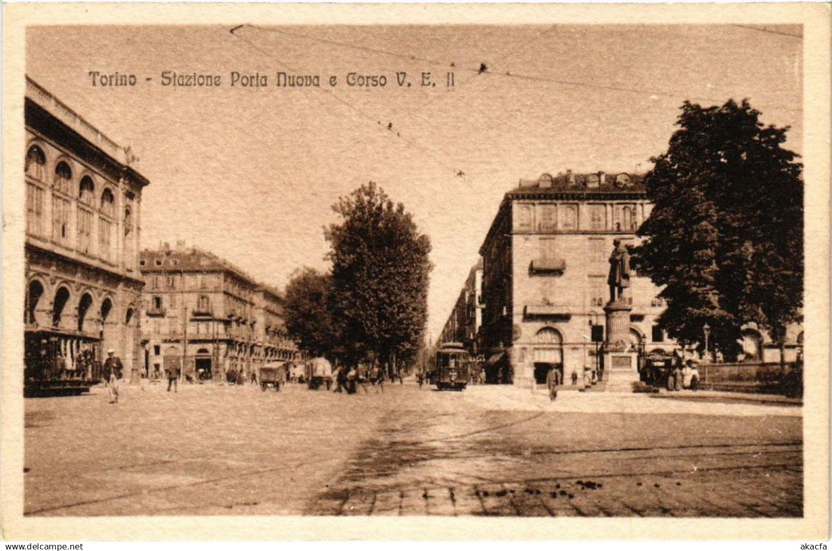 CPA TORINO Stazione Porta Nuova e Corso V.E.II ITALY (540357)