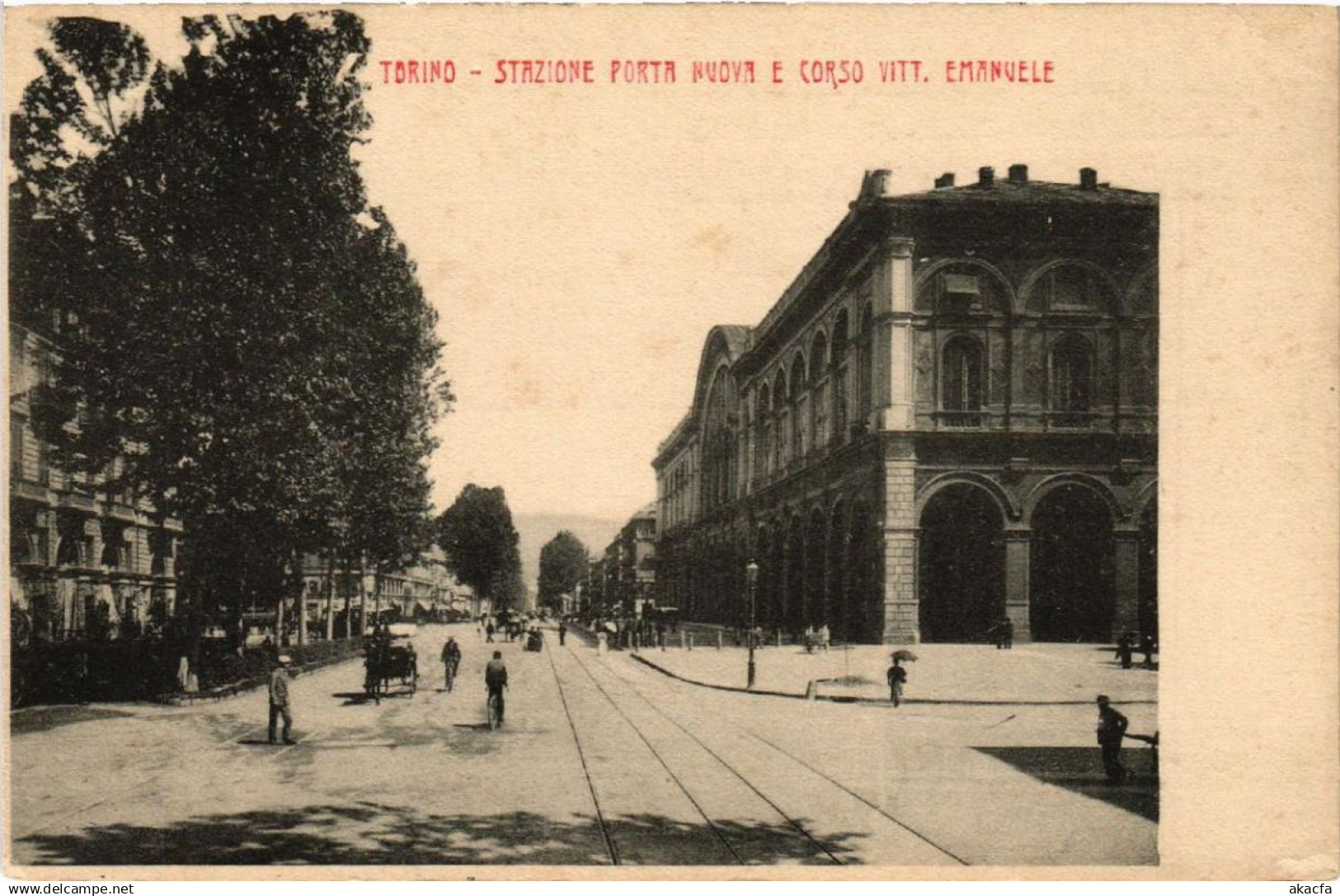 CPA TORINO Stazione Porta Nuova e Corso Vitt.Em. ITALY (540716)