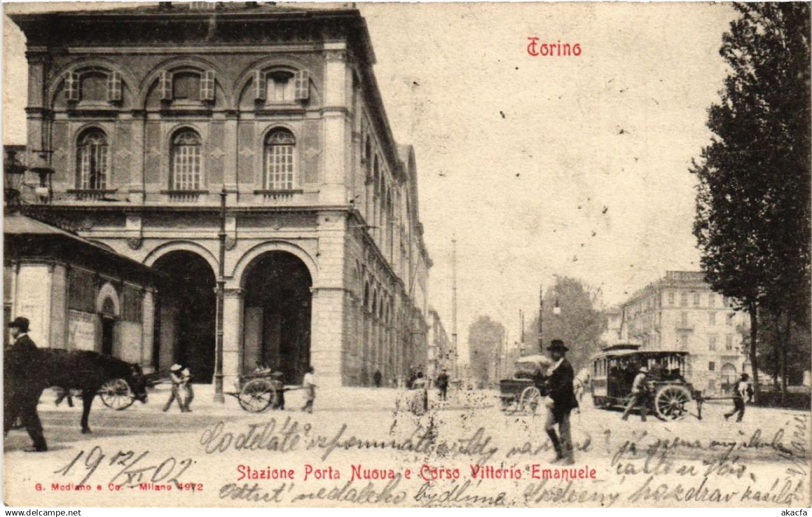 CPA TORINO Stazione Porta Nuova e Corso Vitt.Emanuele ITALY (542760)