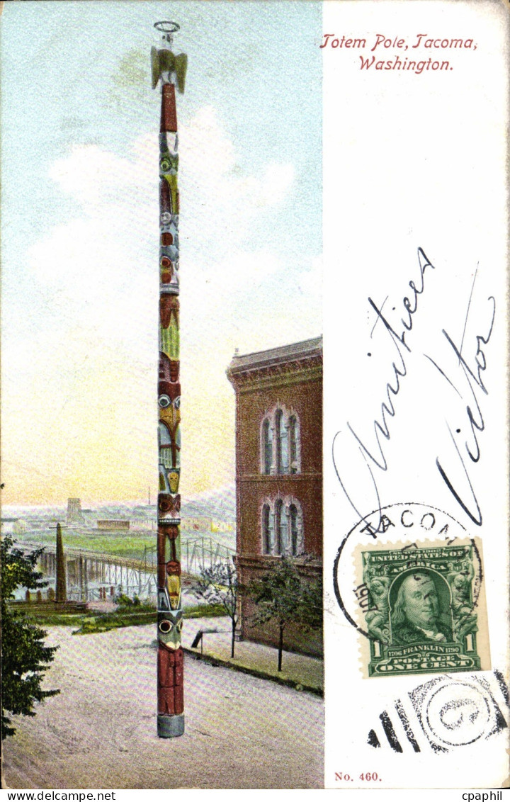 CPA Totem Pole Tacoma Washington Folklore