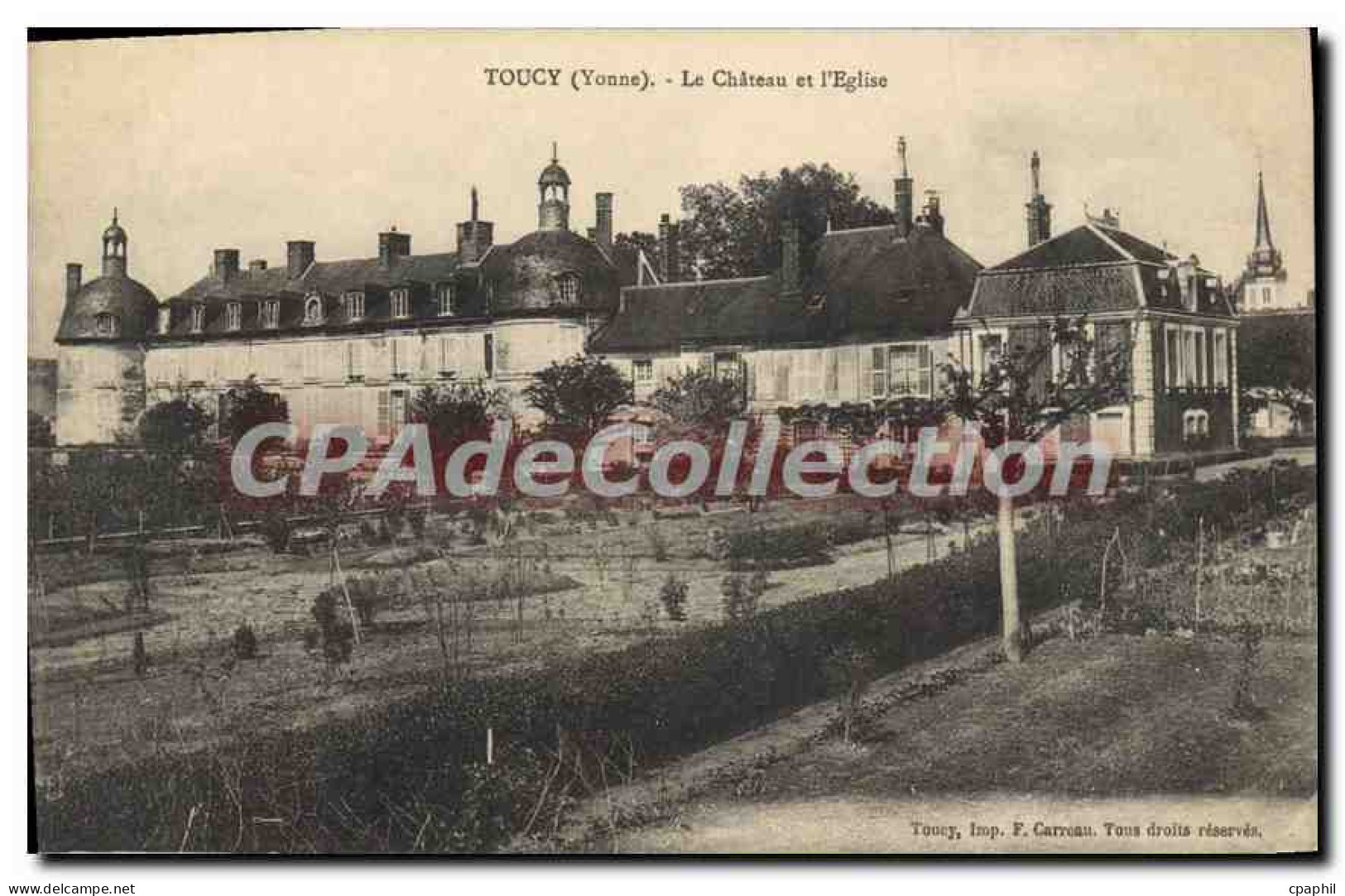 CPA Toucy Le Chateau Et I'Eglise