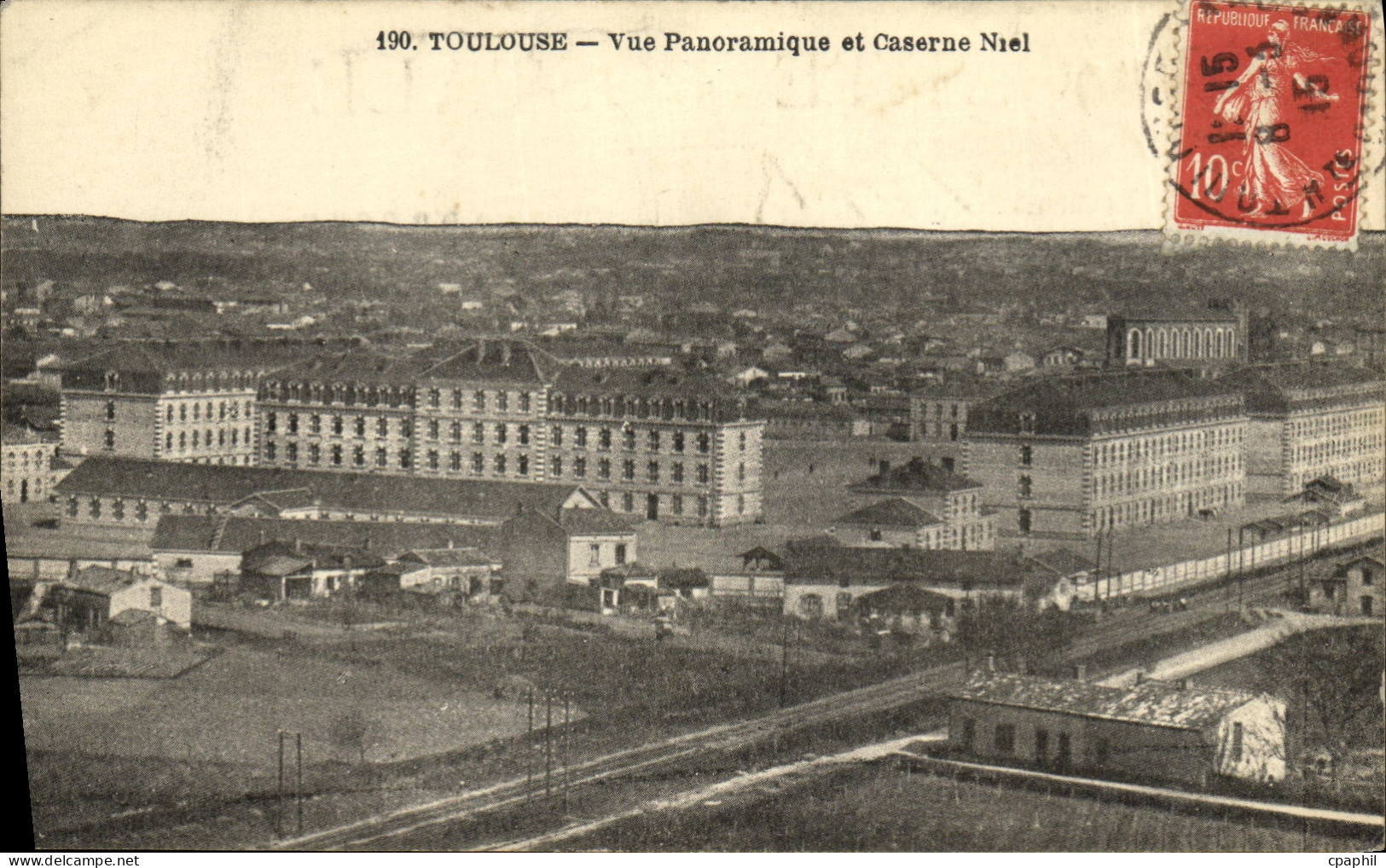 CPA Toulouse Vue Panoramique et Caserne Niel Militaria