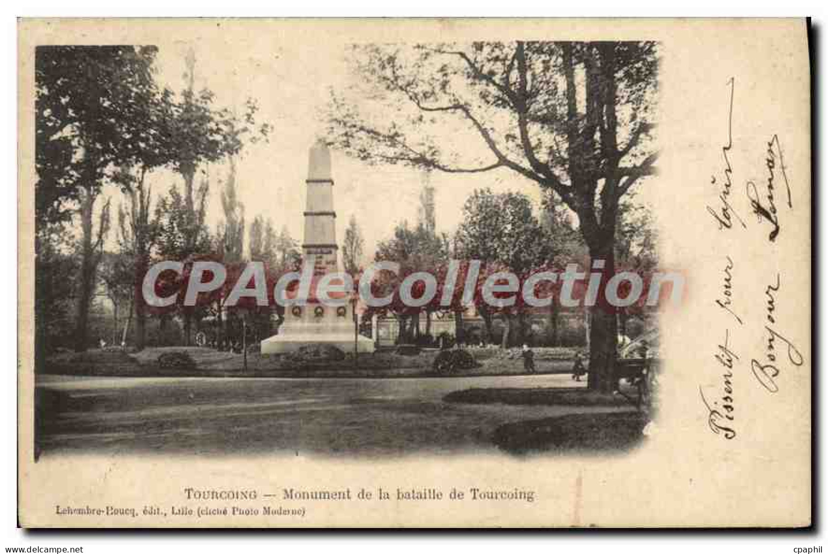CPA Tourcoing Monument De La Bataille De Tourcoing