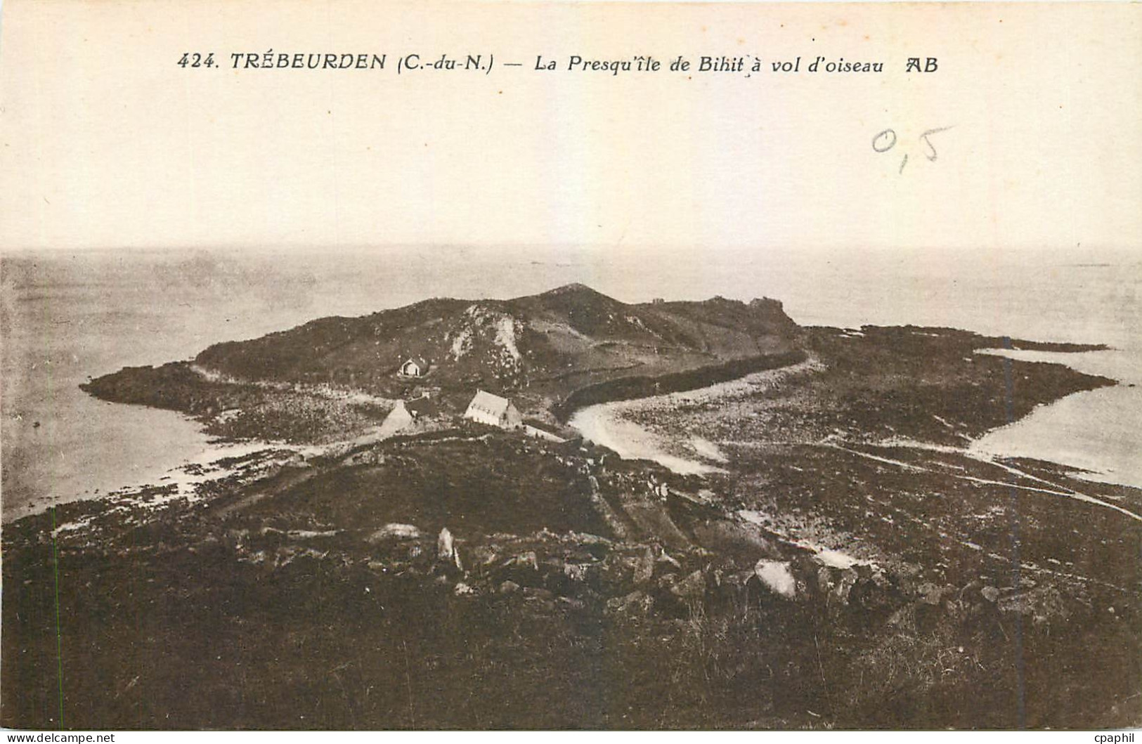 CPA Trebeurden C du N La Presqu'ile de Bihit a vol d'oiseau