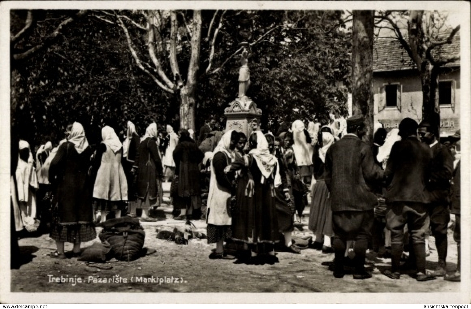 CPA Trebinje Bosnien Herzegowina, Marktplatz, Anwohner