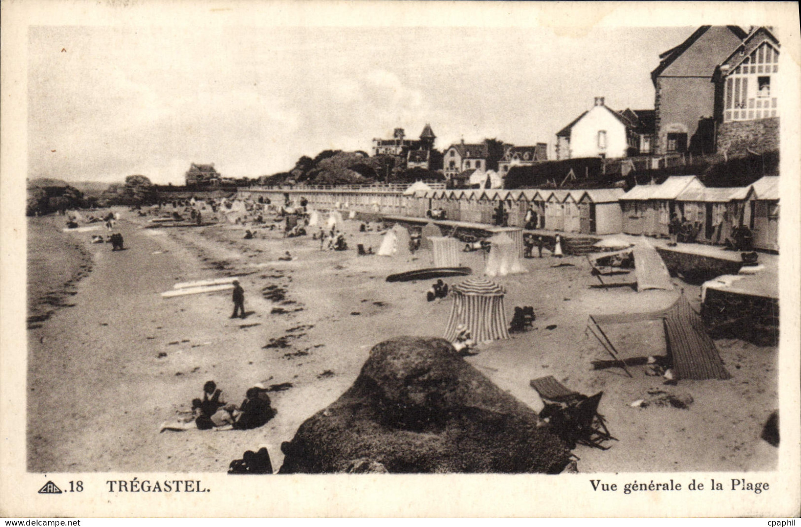 CPA TREGASTEL plage