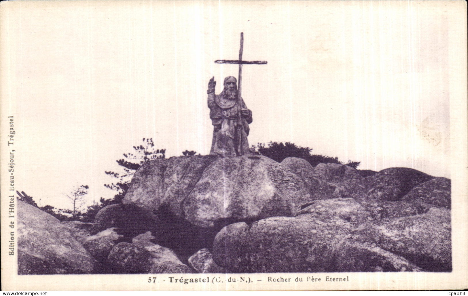 CPA Tregastel Rocher du Pere Eternel