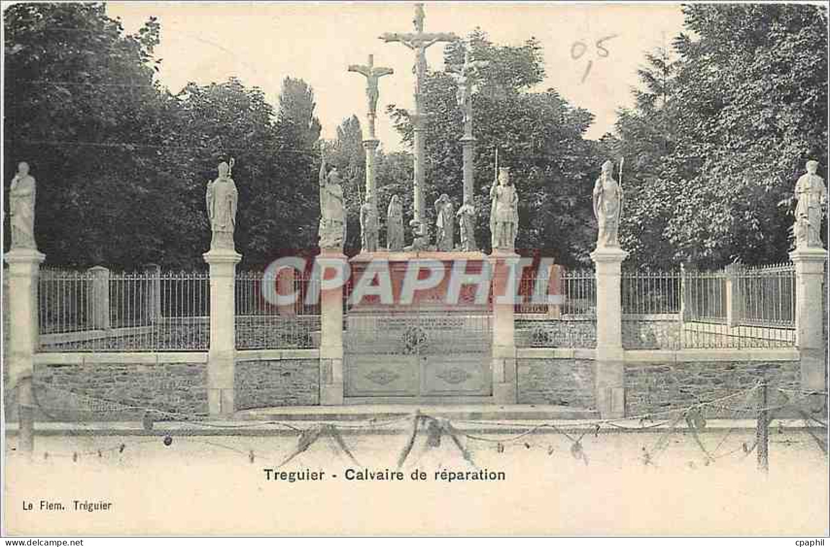 CPA Treguier Calvaire de Reparation