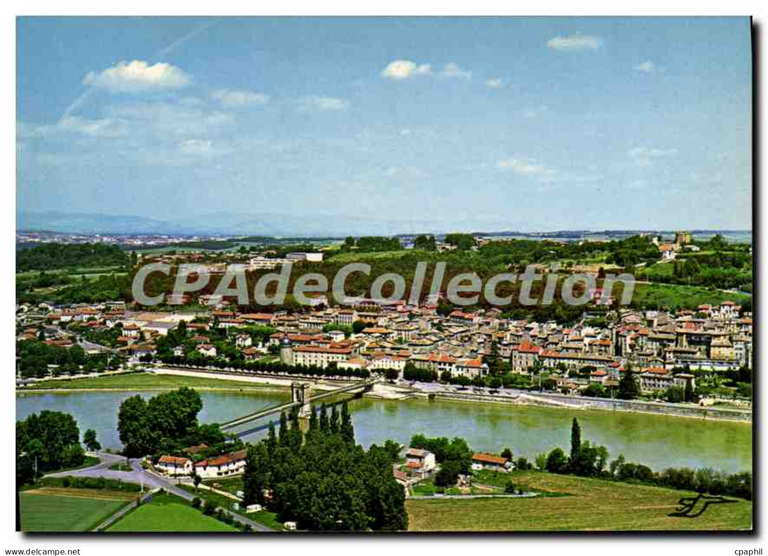 CPA Trevoux Ain vue generale au premier plan la Saone