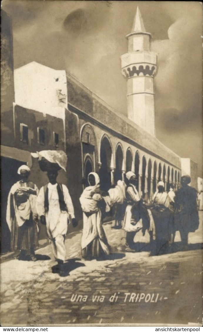 CPA Tripolis Tripoli Libyen, Passanten, Turm