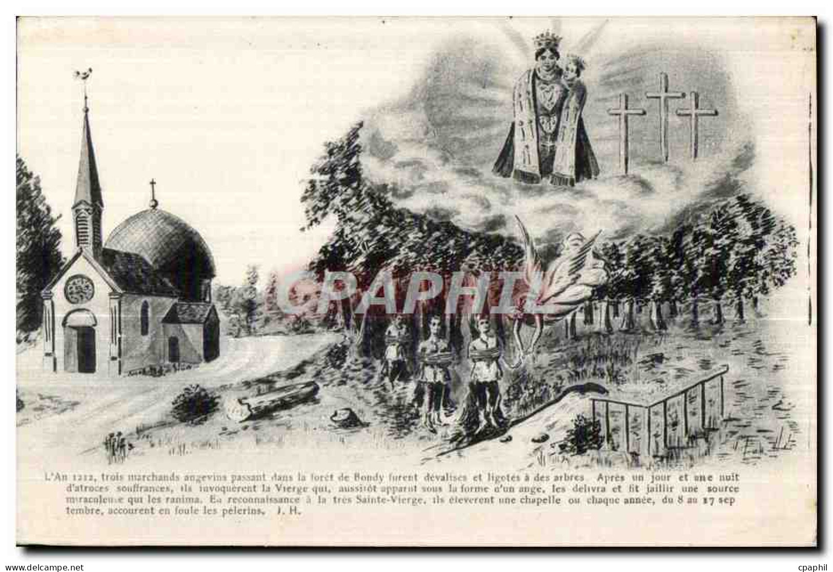 CPA Trois Marrchands Angevins Passant Dans la Foret de Bondy Ange Angel