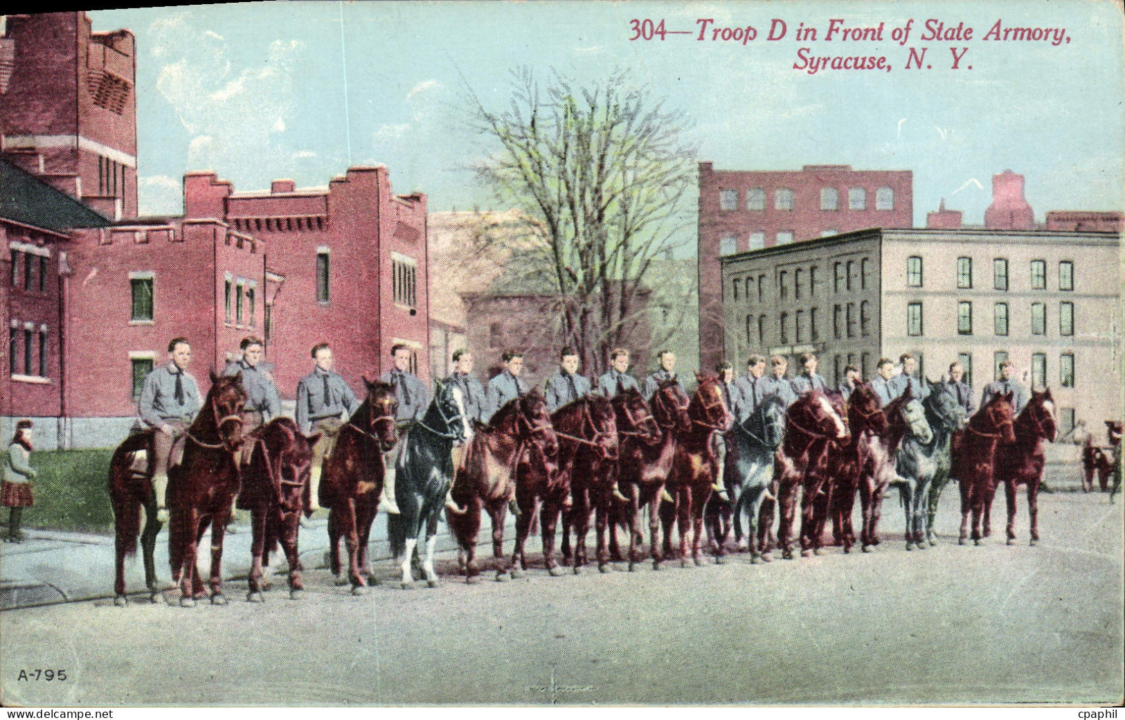 CPA Troop D In Front of State Armory Syracuse Militaria