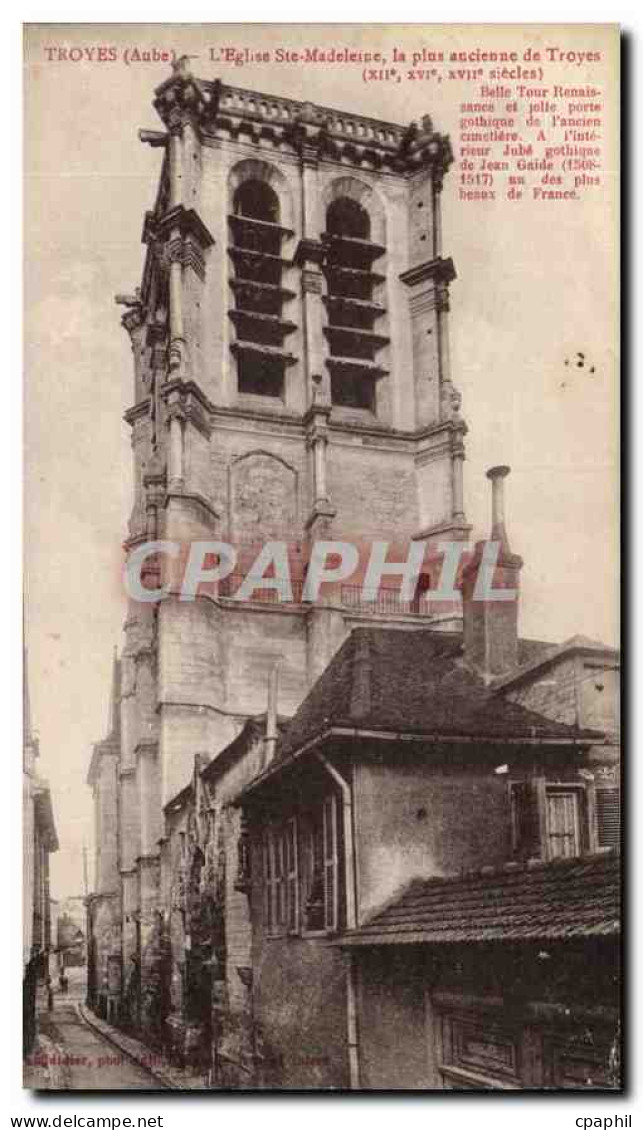 CPA Troyes Aube L'Eglise Sta Madeline La plus ancienne de Troyes