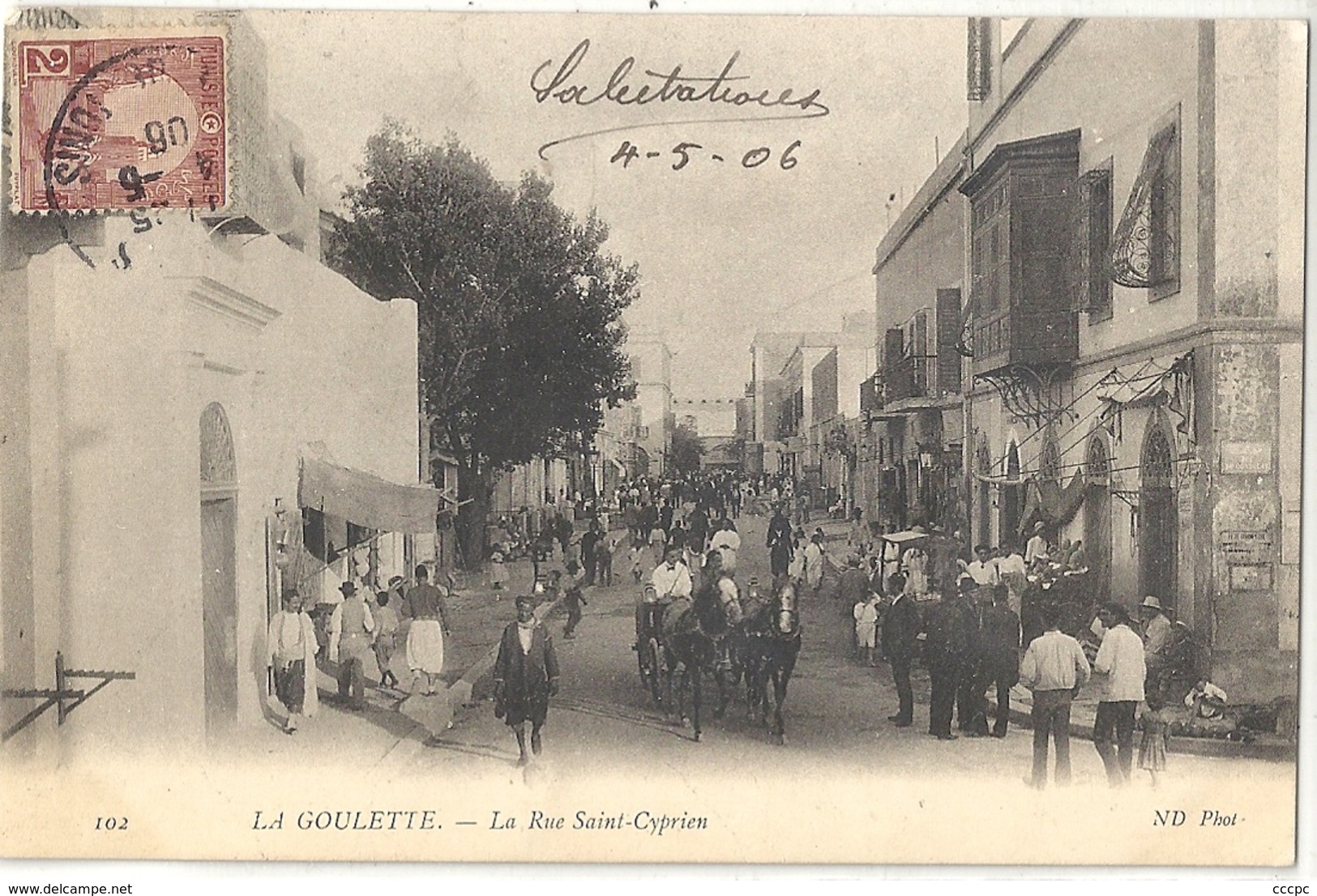 CPA Tunisie La Goulette La Rue Saint-Cyprien
