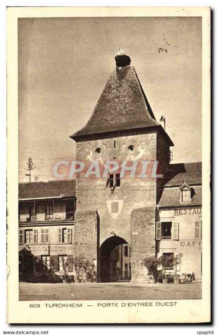 CPA Turckheim Porte D'Entree Ouest Cigogne