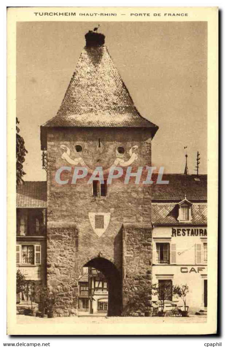 CPA Turckheim Porte De France Cigogne