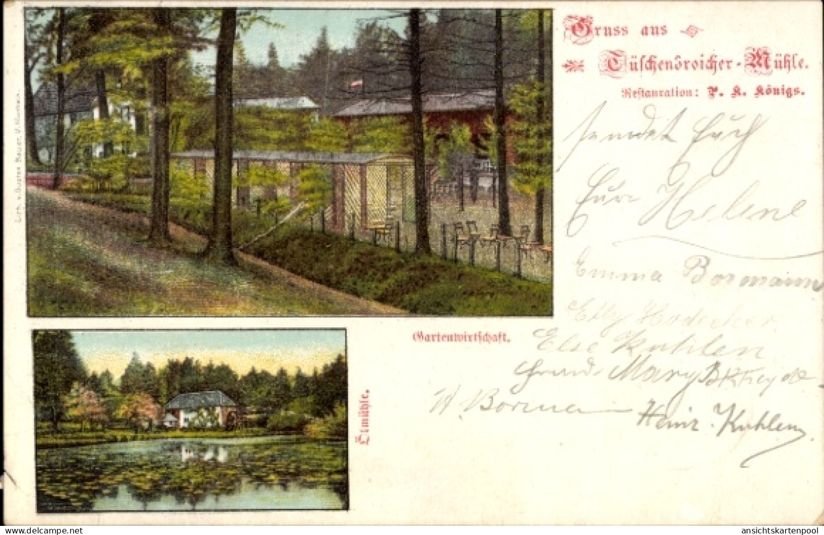 CPA Tüschenbroich Wegberg, Restaurant Tüschenbroicher Mühle, Gartenwirtschaft