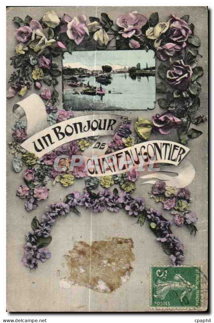 CPA Un Bonjour Chateau Gontier