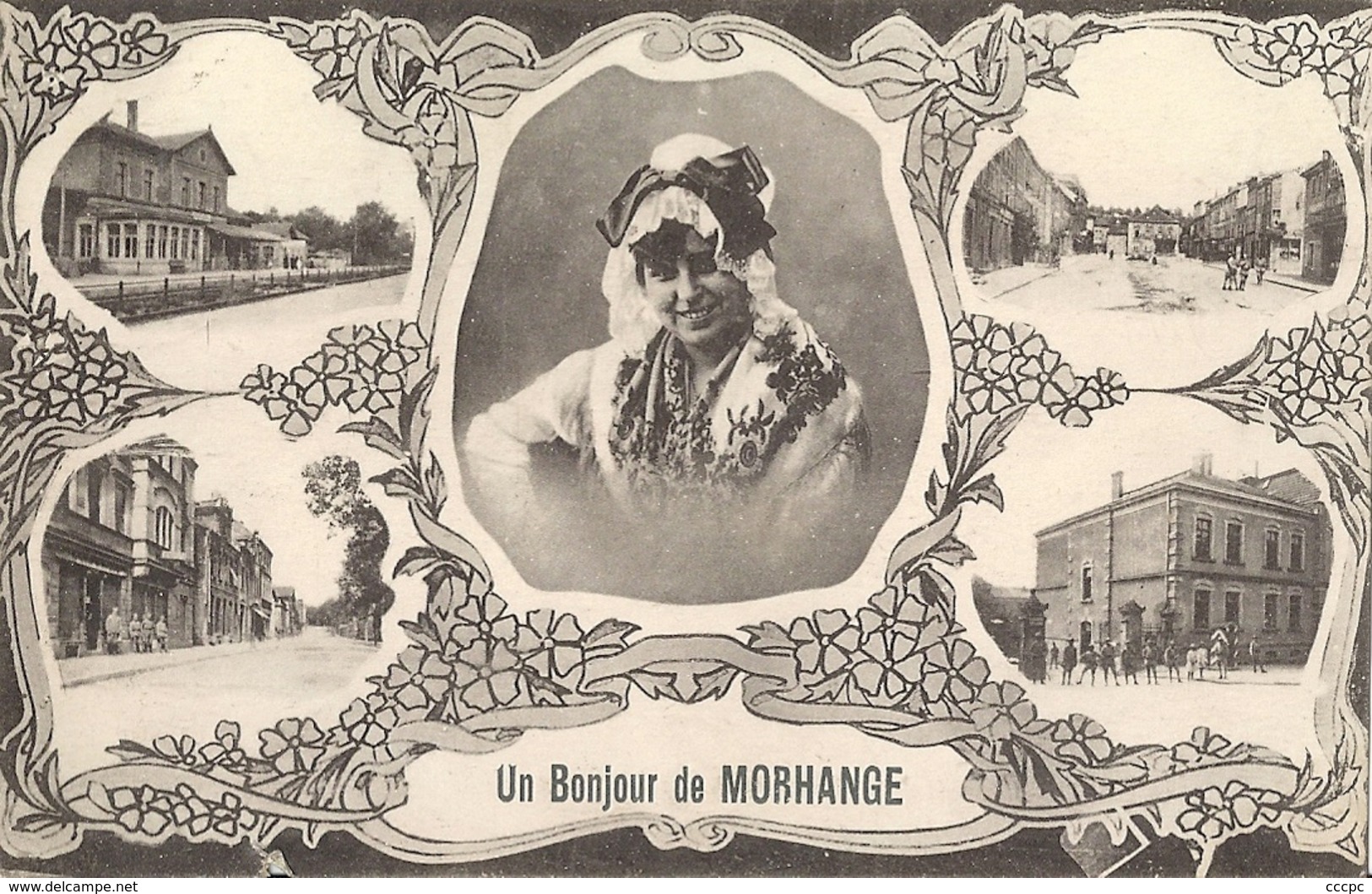 CPA Un Bonjour de Morhange vues multiples - coiffe régionale