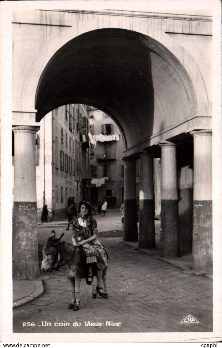 CPA Un Coin Du Vieux Nice Ane Mule Femme Folklore
