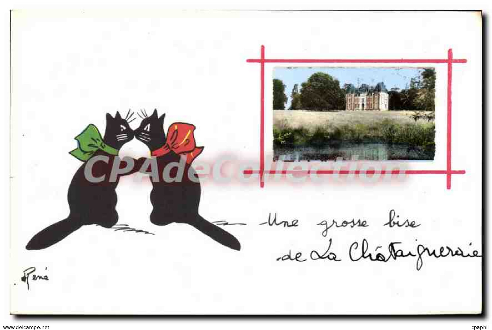 CPA Une grosse bise de la Chataigneraie