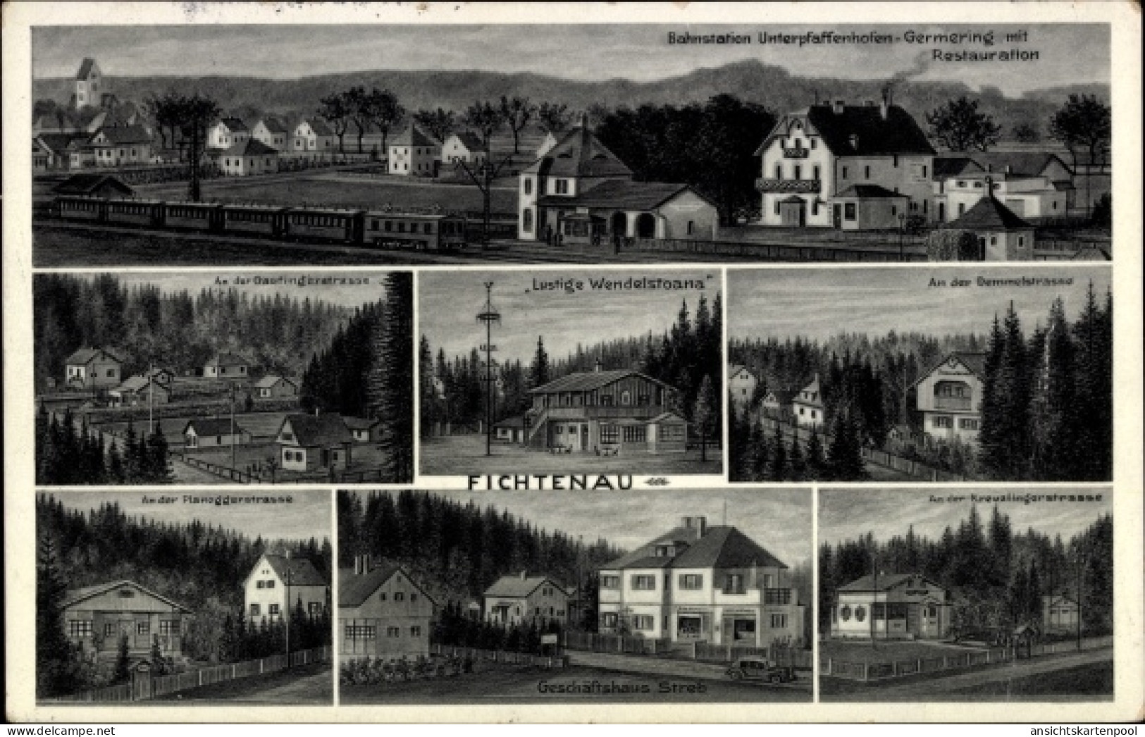 CPA Unterpfaffenhofen Germering bei München, Fichtenau, Planeggerstraße, Geschäftshaus Streb