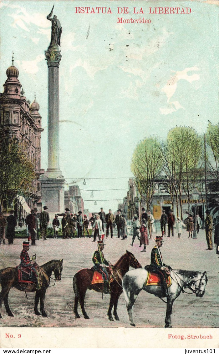 CPA Uruguay-Montevideo-Estatua de la Libertad-9-Timbre   L3452