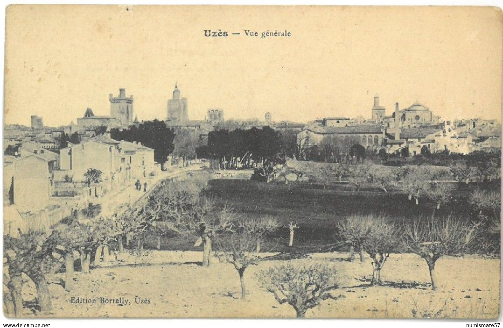 CPA UZES - Vue générale - Ed. Borrelly , Uzès
