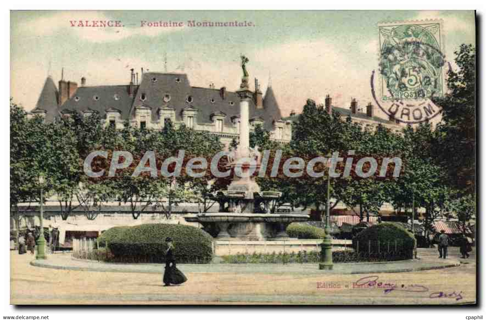 CPA Valence Fontaine Monumentale