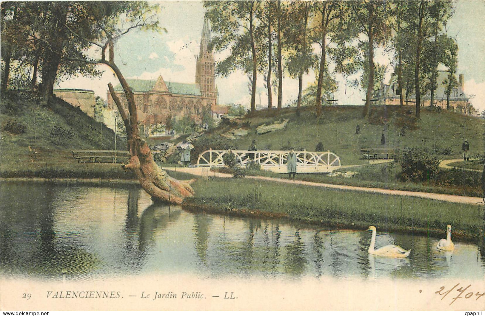 CPA Valenciennes le jardin public