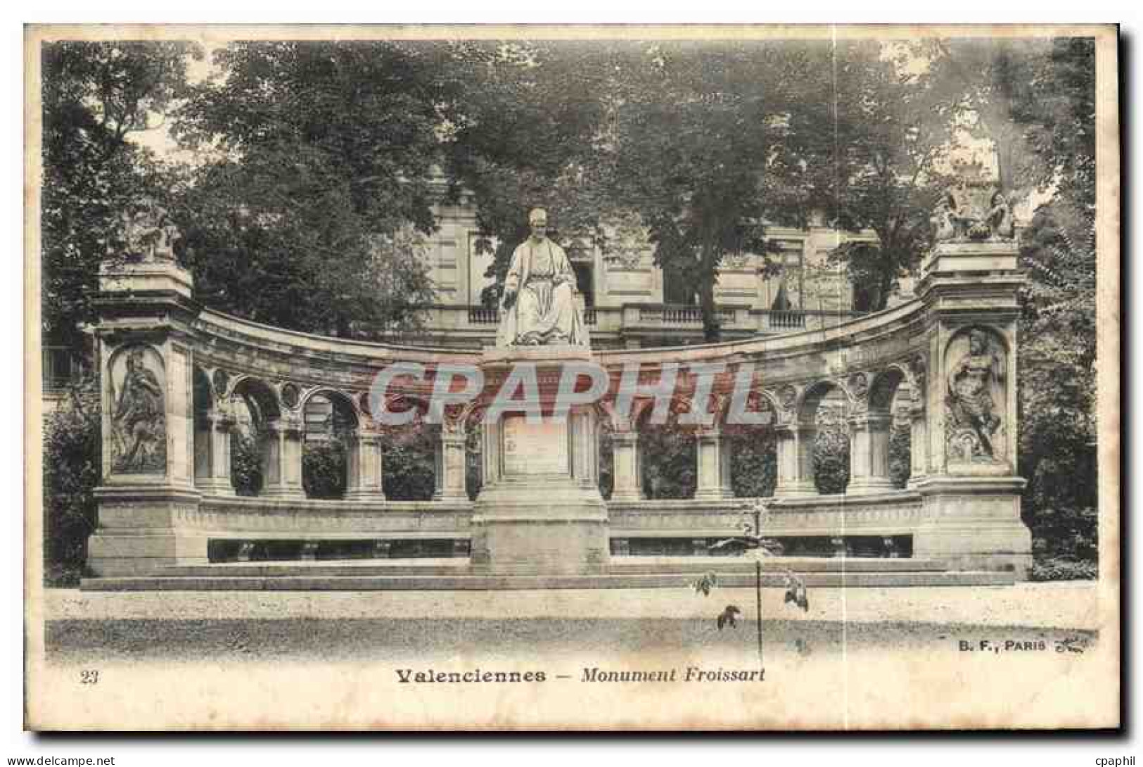 CPA Valenciennes Monument Froissart
