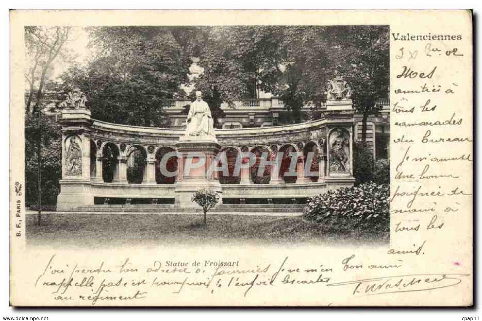 CPA Valenciennes Statue de Froissart