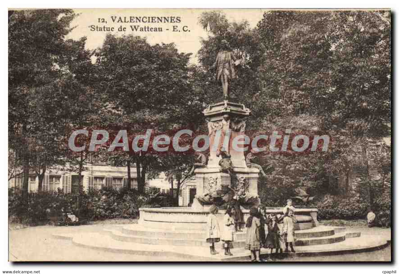 CPA Valenciennes Statue De Watteau