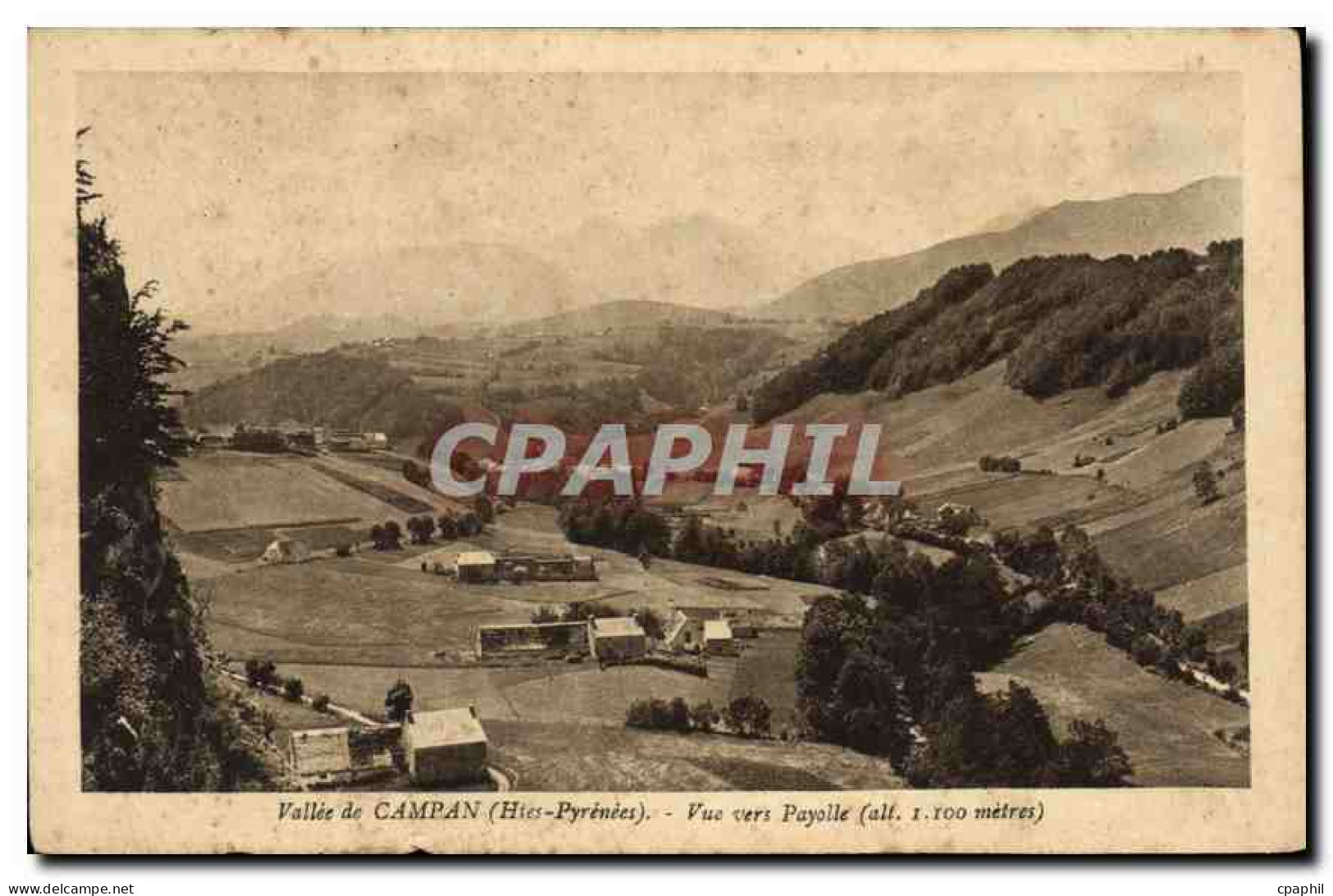 CPA Vallee de Campan (Htes Pyrenees) Vue vers Payolle (alt 1100 m)