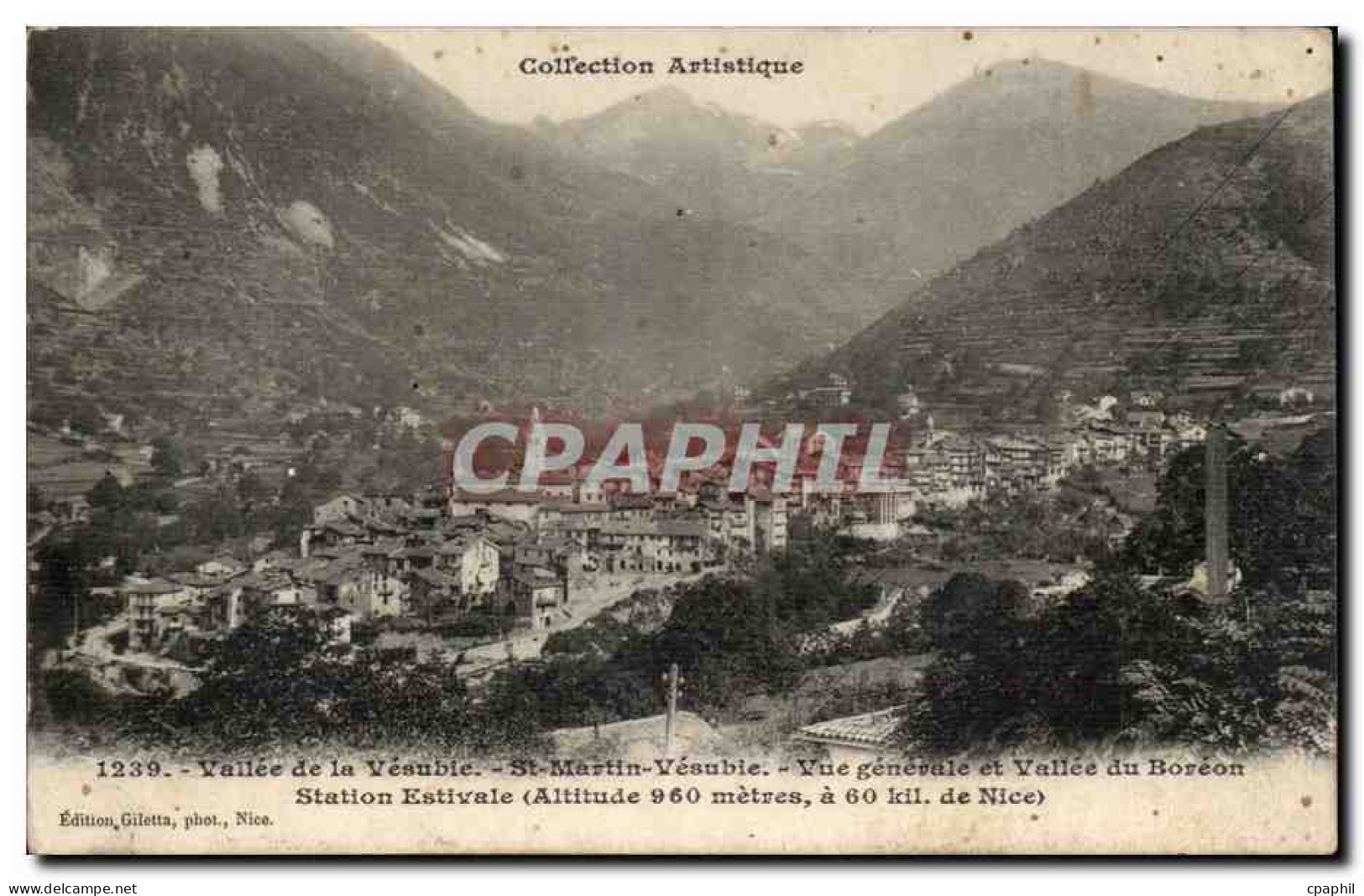 CPA Vallee de la Vesubie Saint Martin Vesubie Vue generale et vallee du Boreon