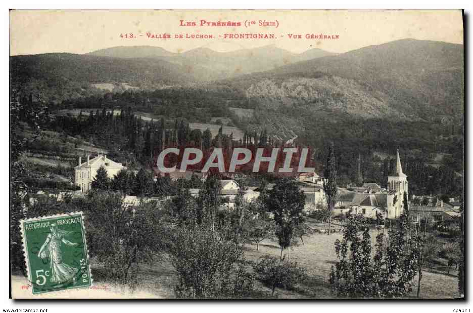 CPA Vallee De Luchon Frontignan Vue Generale