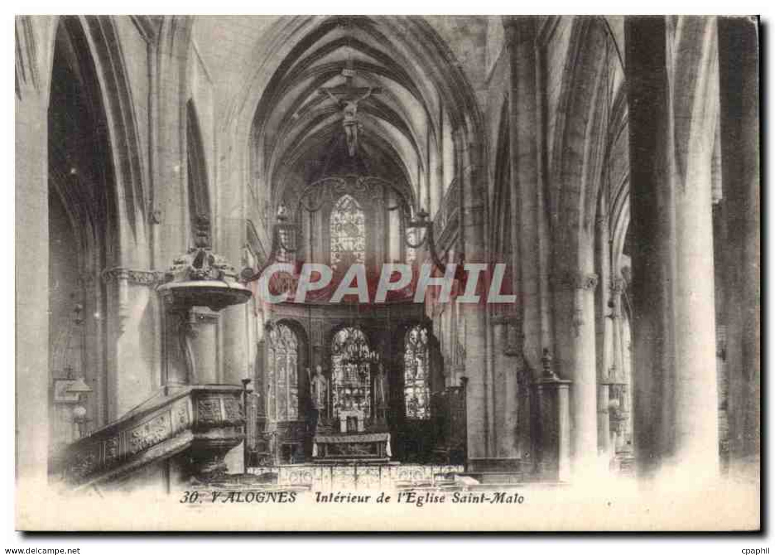CPA Valognes Interieur de l eglise Saint Malo