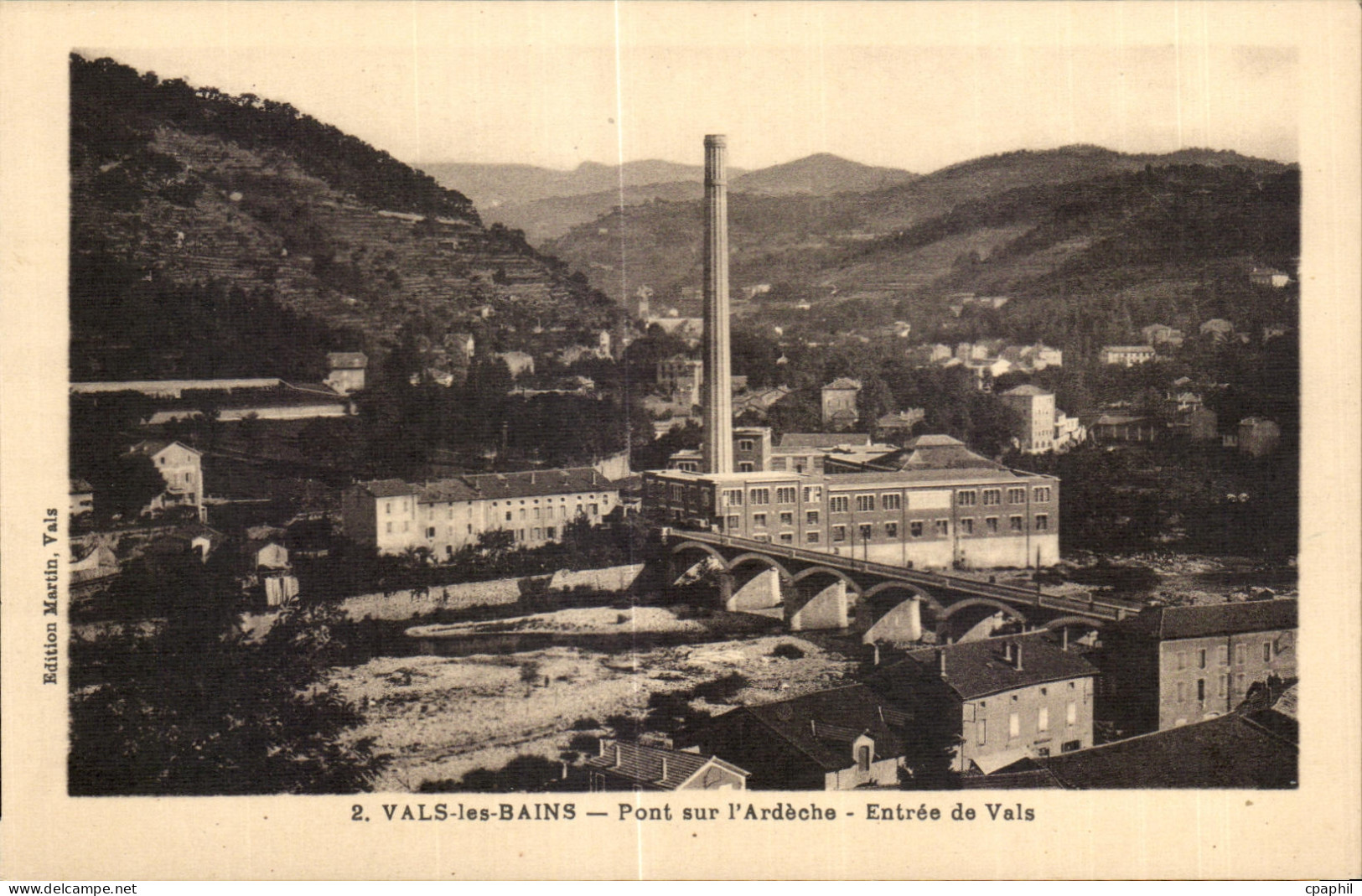 CPA Vals les Bains Pont sur l Ardeche Entree de Vals