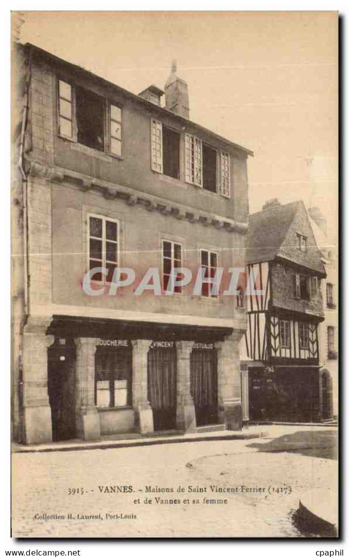 CPA Vannes Maisons de Saint Vincent Ferrier et de Vannes et sa Femme