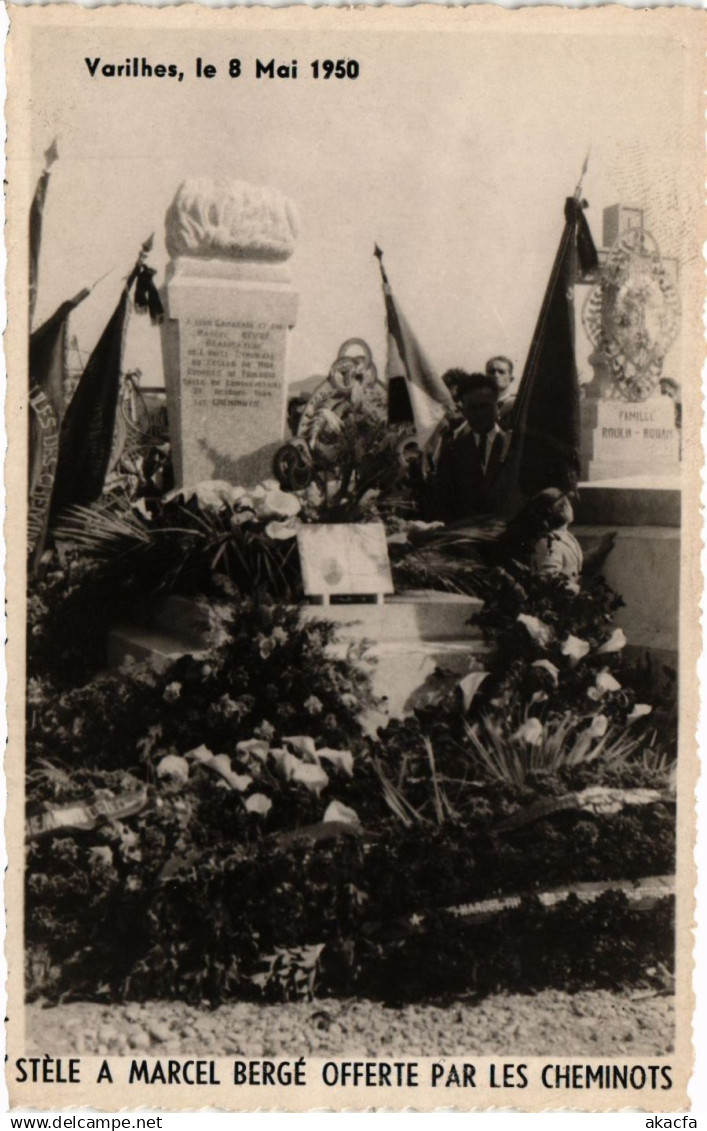 CPA Varilhes le 8 Mai 1950 - Stele a Marcel Bergé Offerte par les (351101)