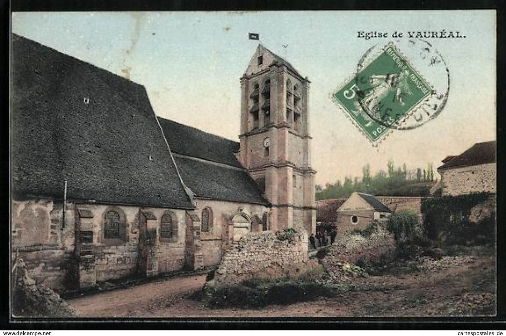 CPA Vauréal, Église de Vauréal