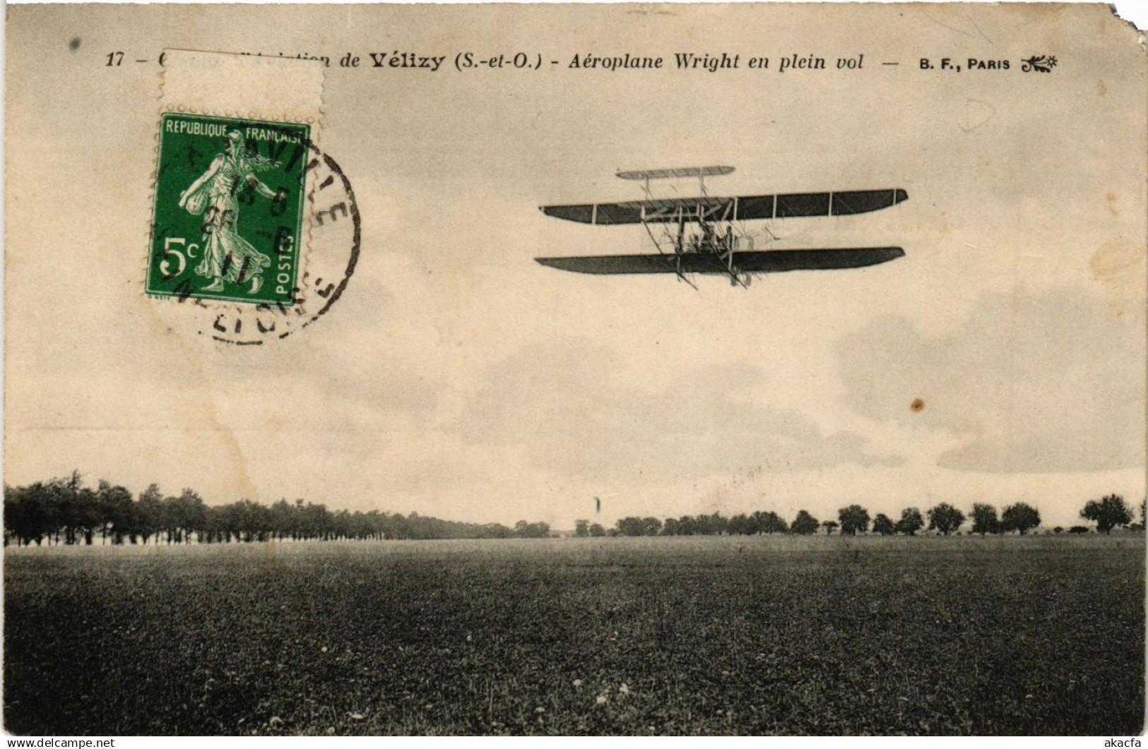 CPA Velizy - Aviation - Aeroplane Wright en plein vol (638890)