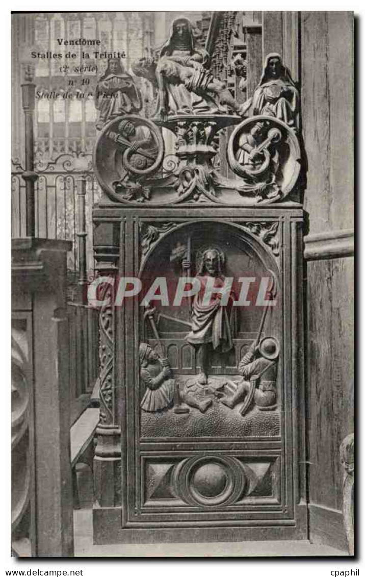CPA Vendome Eglise de la Trinite Les stalles de la Trinite Stalle de la Pieta