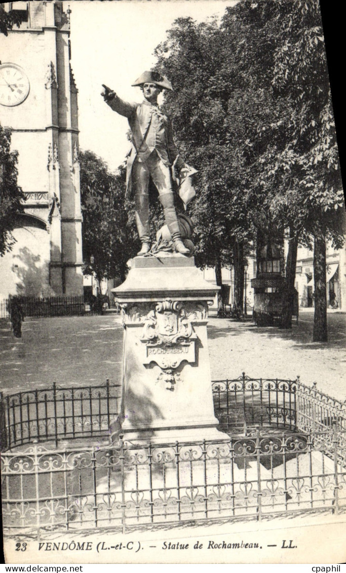 CPA Vendome Statue de Rochambeau