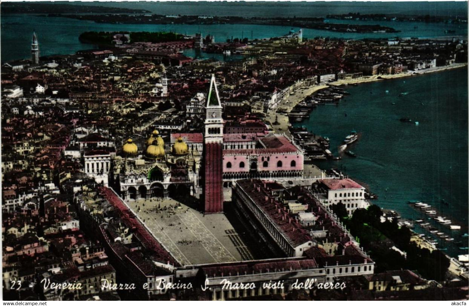 CPA VENEZIA Piazze e Bacino S. Marco visti dall'aereo ITALY (523362)