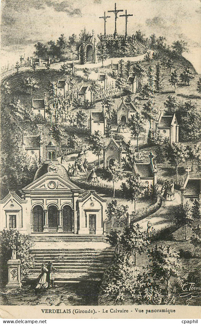 CPA Verdelais Gironde Le Calvaire Vue panoramique Vue Panoramique