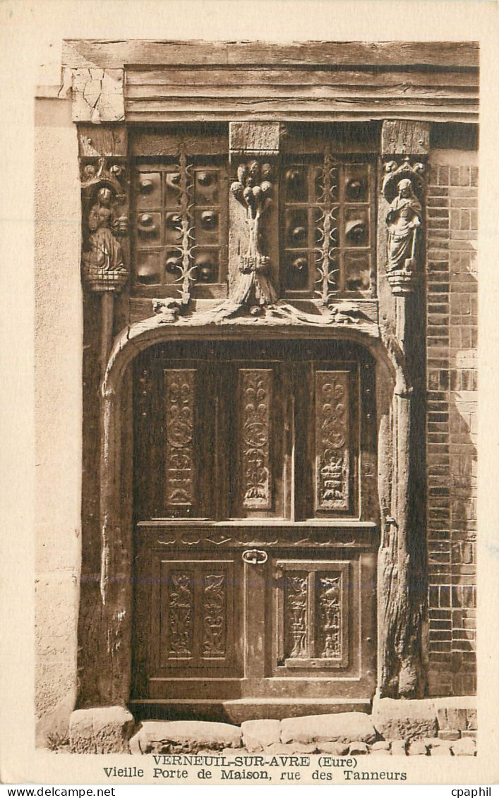 CPA Verneuil sur avre(eure) vielle porte de maison rue des tanneurs