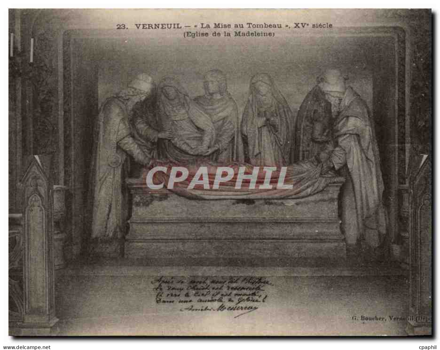 CPA Verneuil sur Avre La mise au tombeau 15eme Eglise de la Madeleine