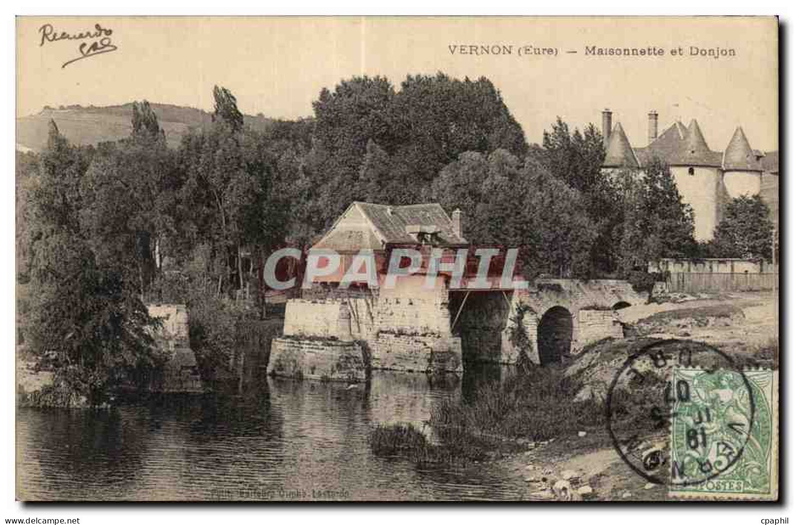 CPA Vernon Eure Maisonnette et Donjon